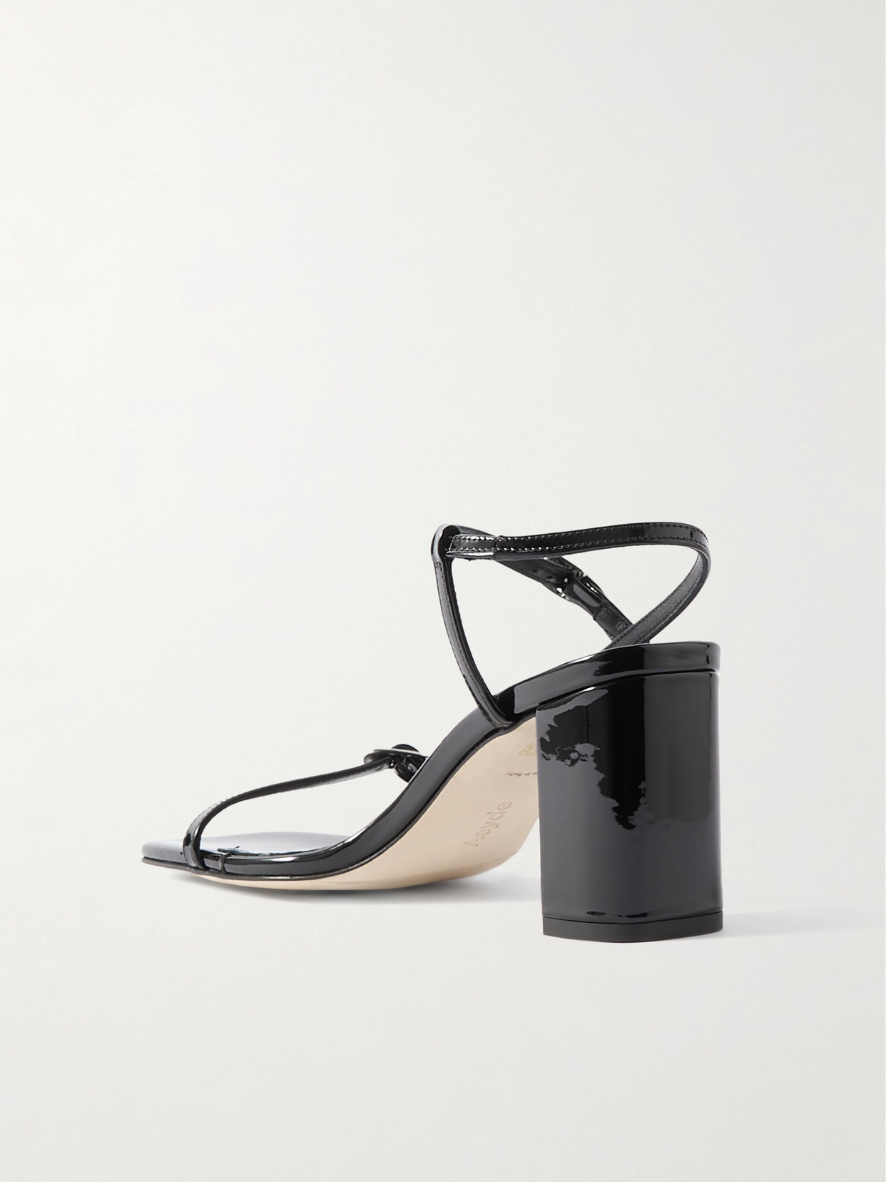 Shop Aeyde Franzi Patent-leather Sandals In Black