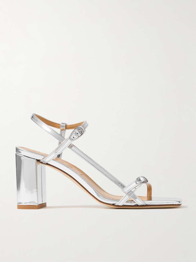 aeyde Franzi Metallic Patent-leather Sandals