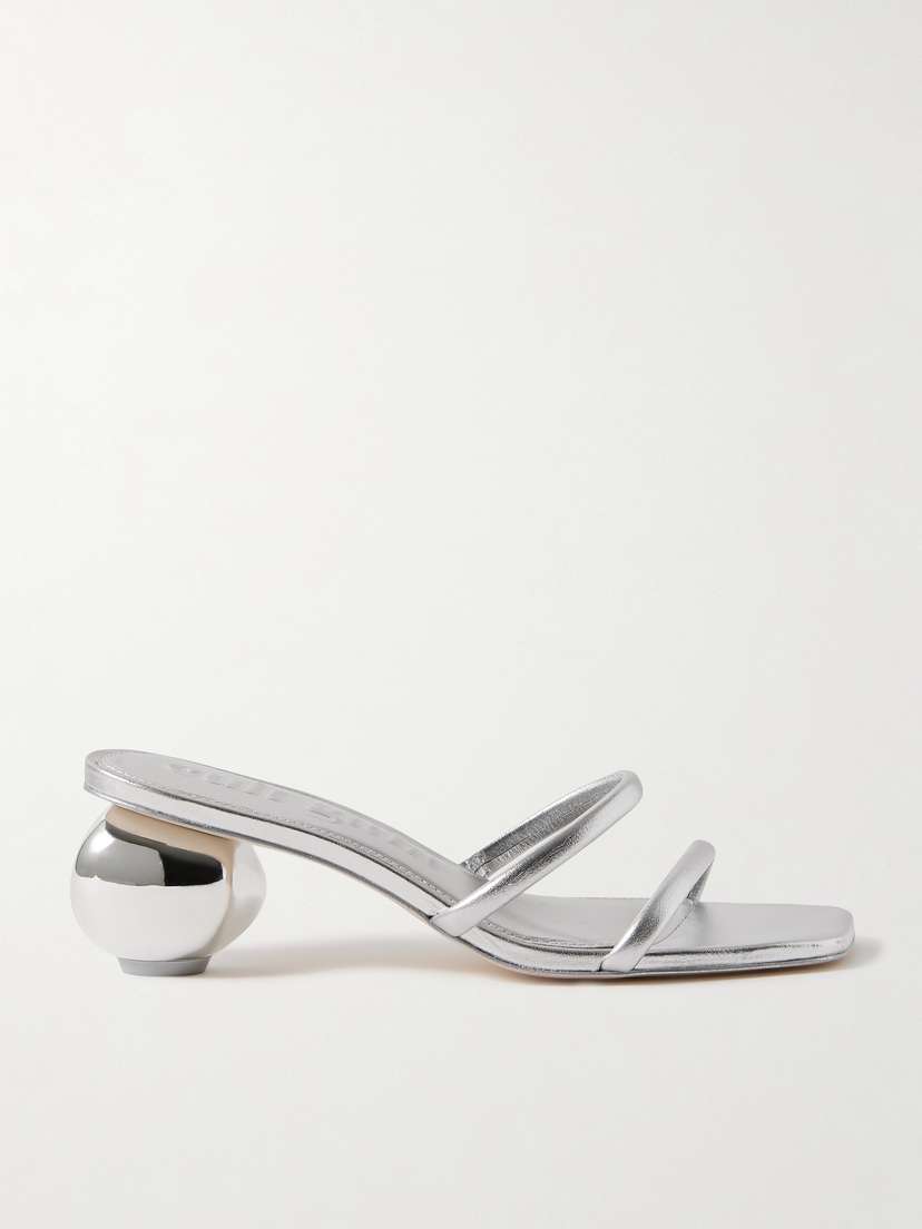 Cult Gaia Leora Metallic Leather Mules
