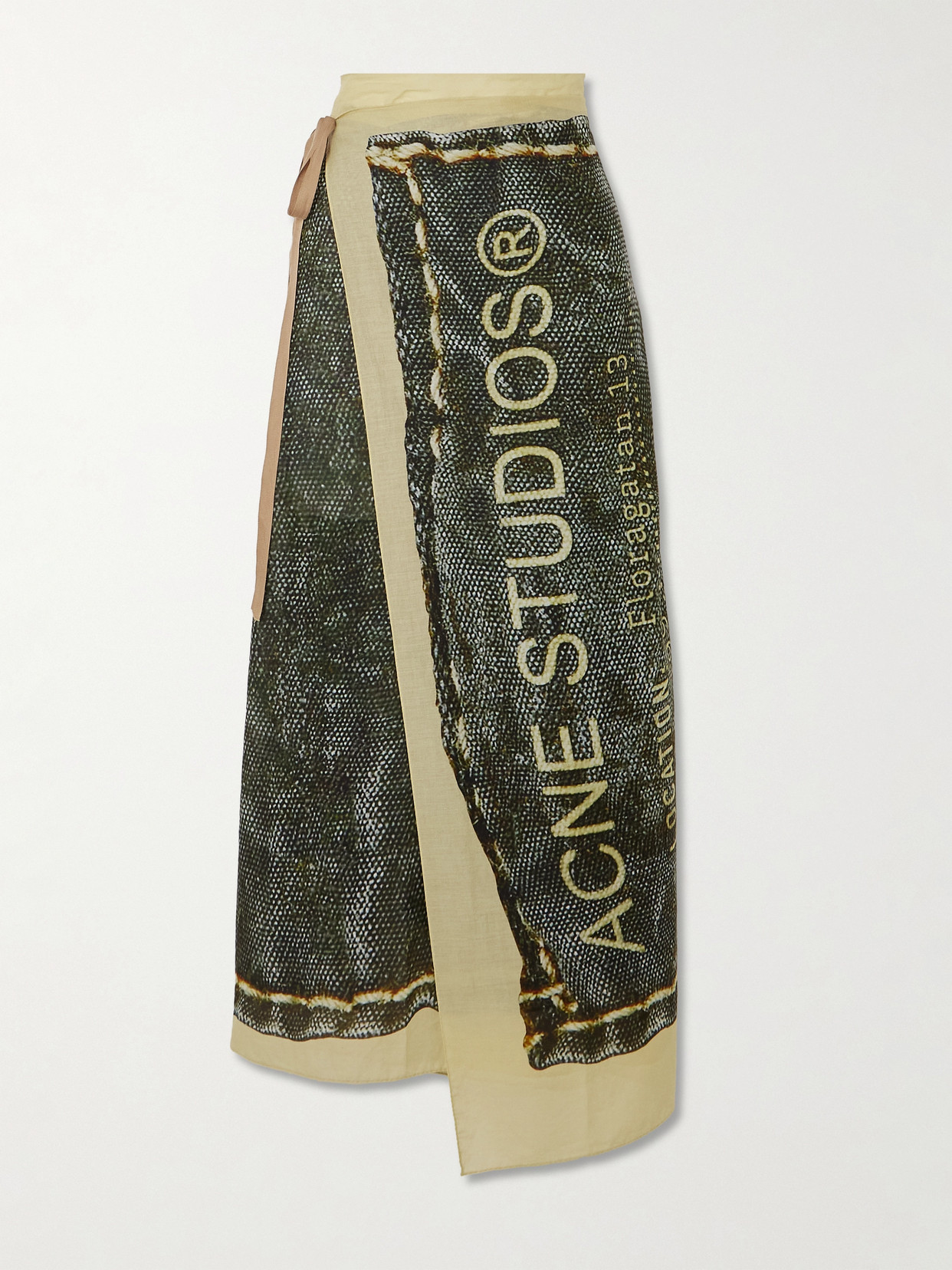 Acne Studios Printed Cotton-voile Pareo In Black