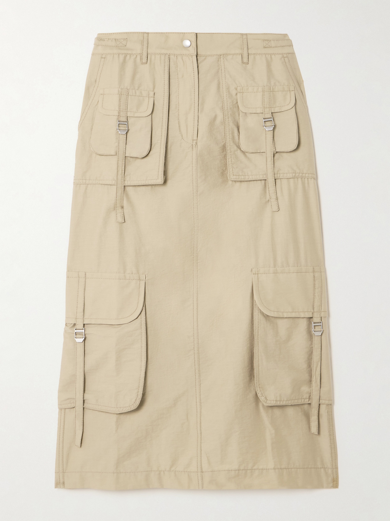 Acne Studios Cotton-blend Midi Cargo Skirt In Brown