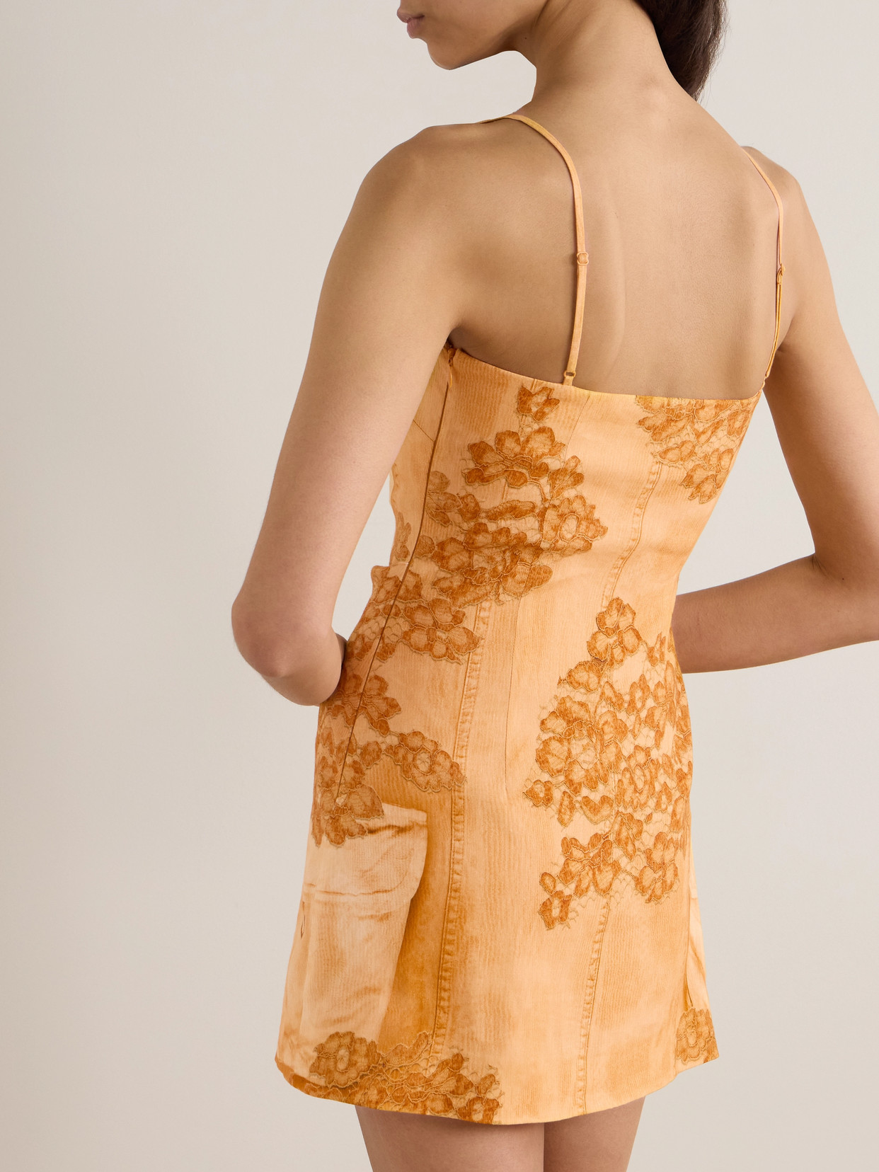 Acne Studios Dua Mini Cargo Dress In Faded Orange