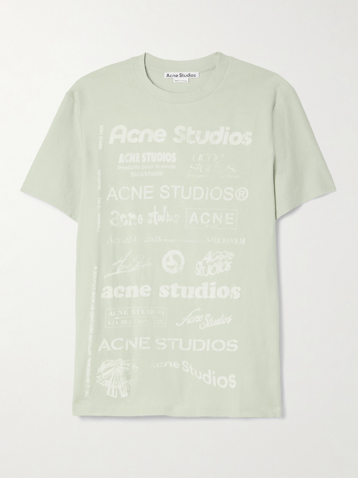 Acne Studios Printed Cotton-jersey T-shirt In Dob Herb Green