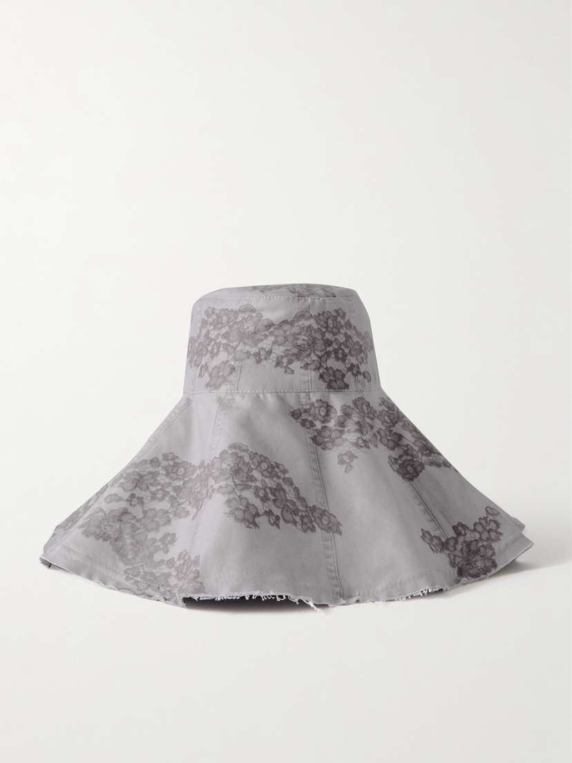 Acne Studios Reversible Frayed Printed Cotton-twill Hat