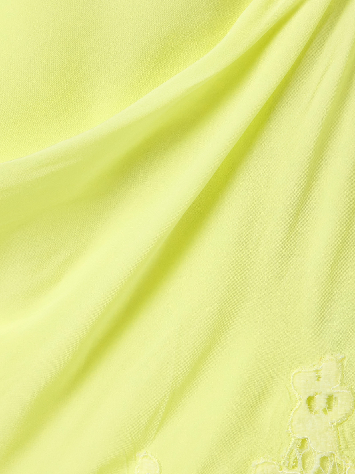 Acne Studios Womens Fluo Yellow Derika Floral-lace Cut-out Woven Mini Dress In Yellow