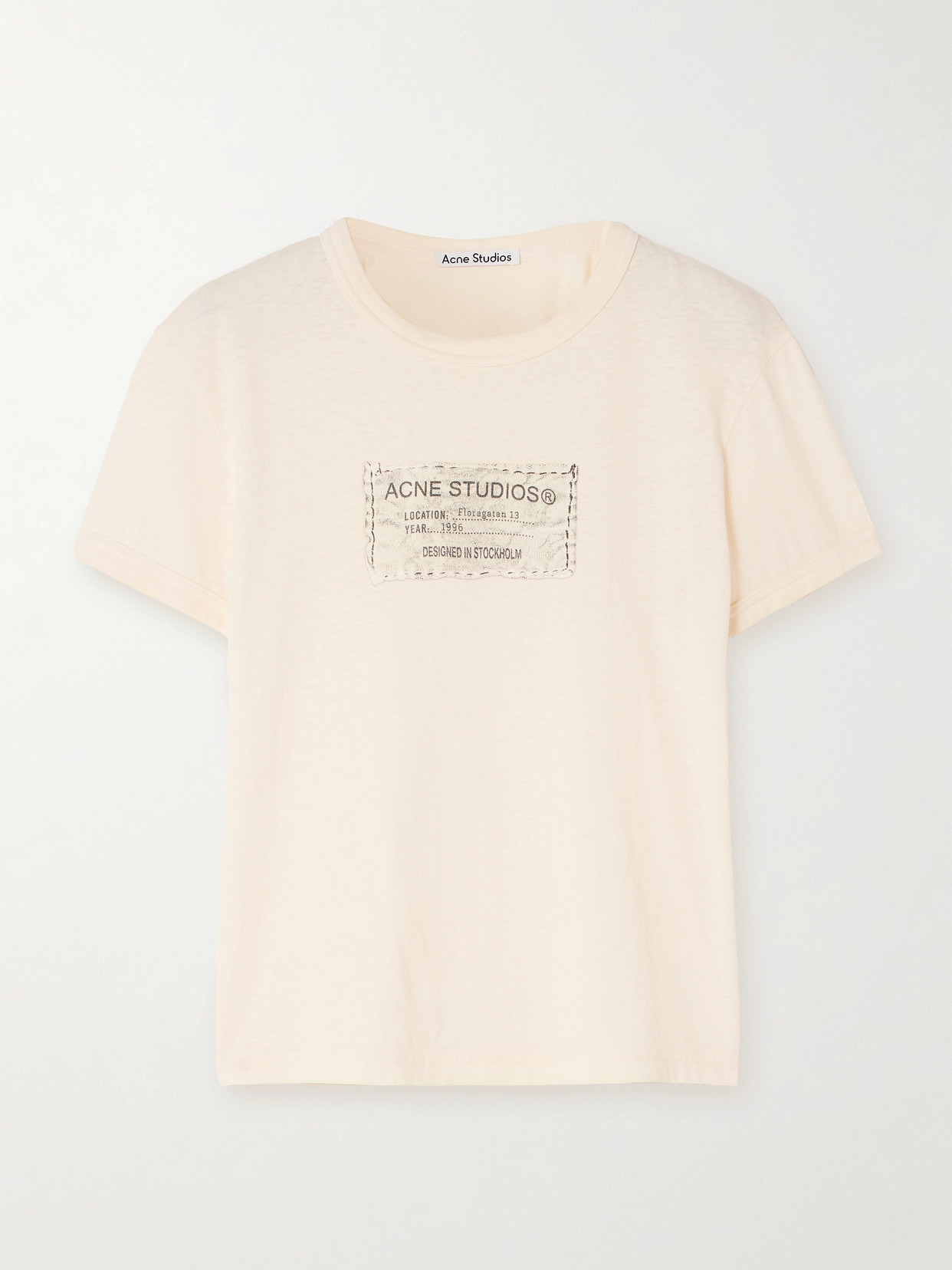 Acne Studios Printed Cotton-jersey T-shirt In Orange