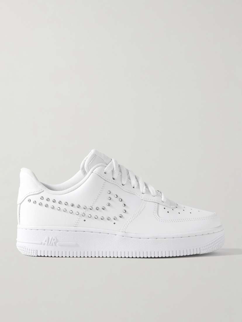 Nike Air Force 1'07 Crystal-embellished Leather Sneakers