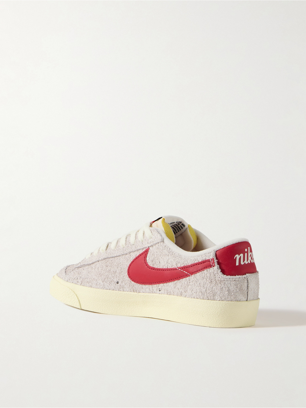 Nike Blazer Low '77 Vintage Leather-trimmed Brushed-suede Sneakers In White