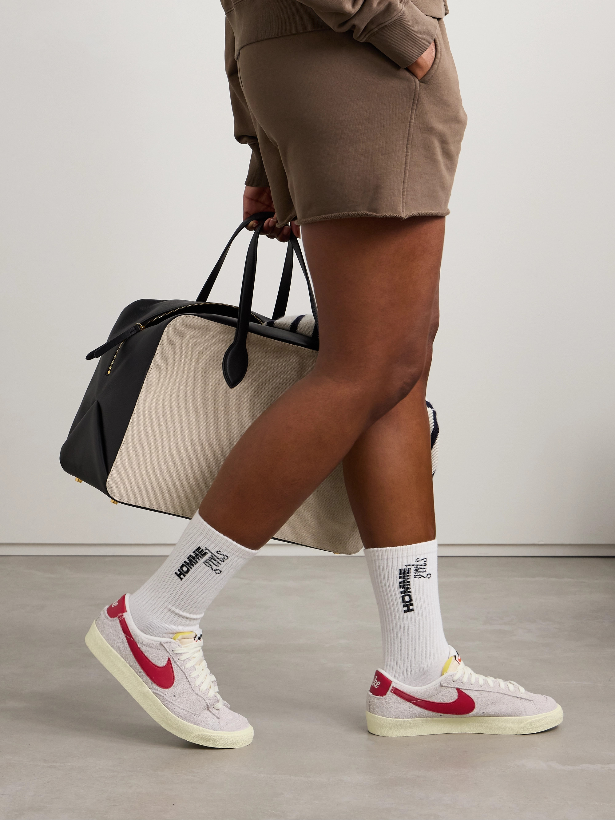 Nike Blazer Low ’77 Vintage leather-trimmed brushed-suede sneakers