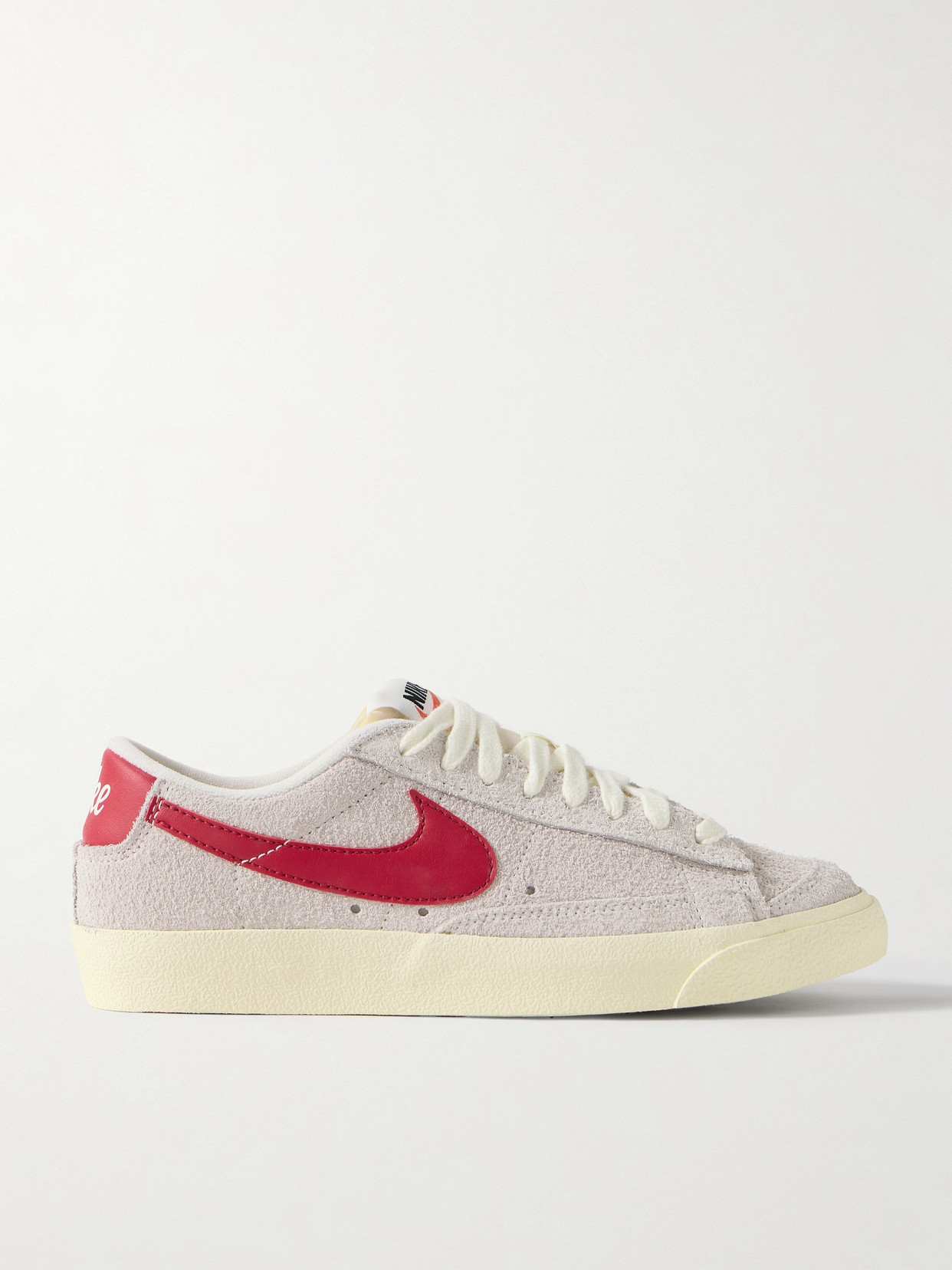 Nike Blazer Low '77 Vintage Leather-trimmed Brushed-suede Sneakers In White