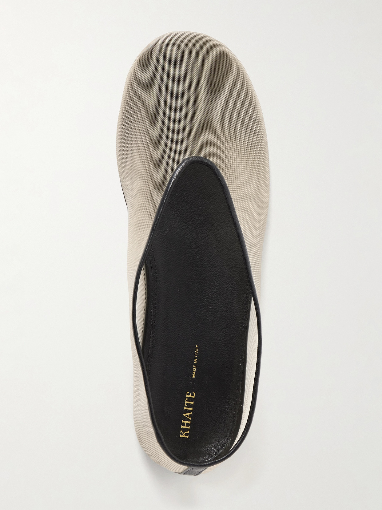 Shop Khaite Marcy Leather-trimmed Mesh Ballet Flats In Neutrals