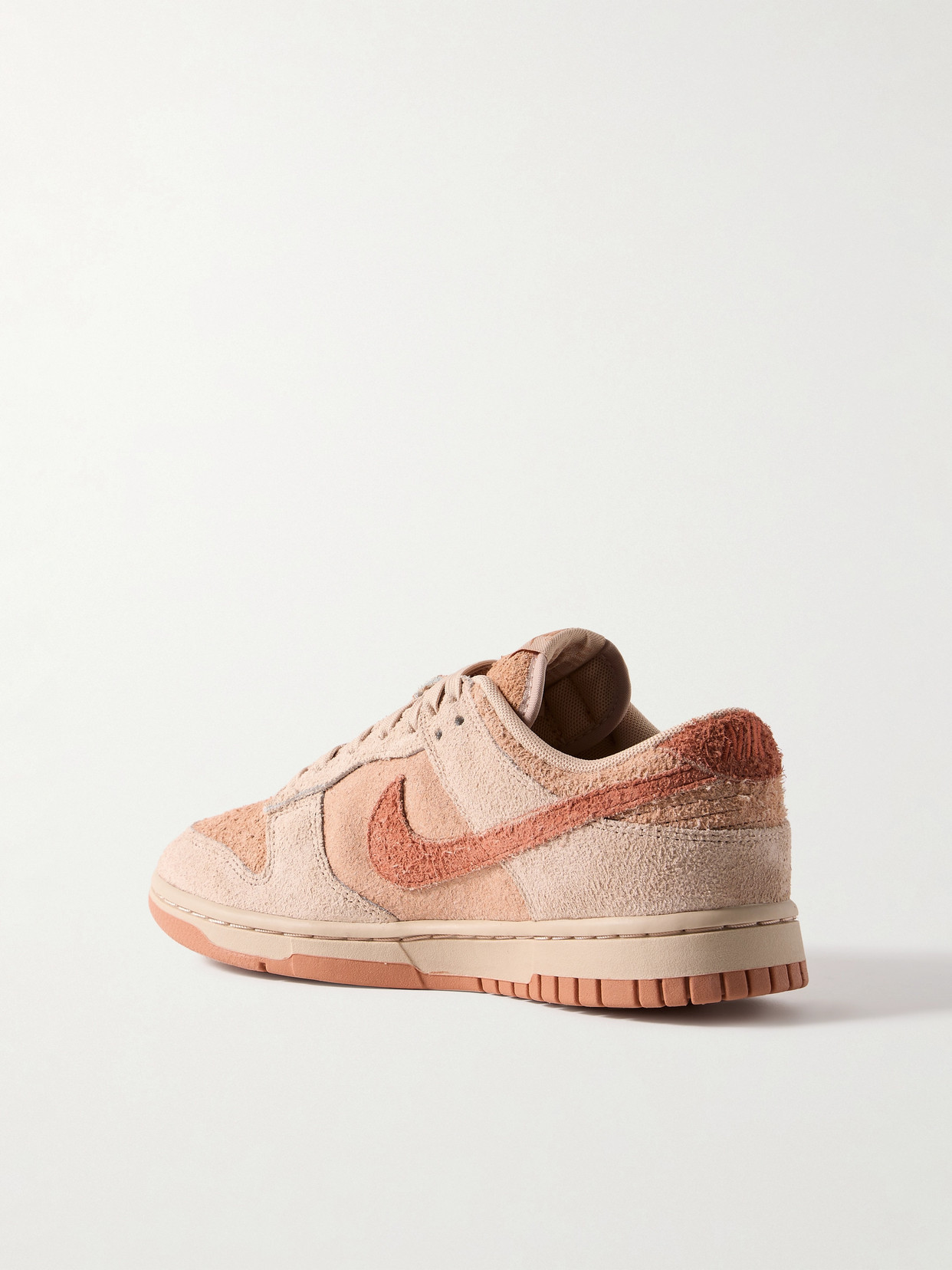 Nike Dunk Low Brushed-suede Sneakers In Brown