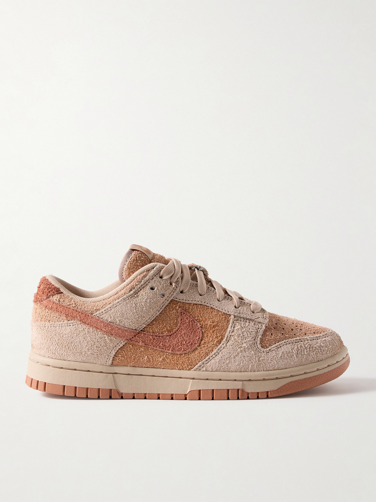 Nike Dunk Low Brushed-suede Sneakers In Brown