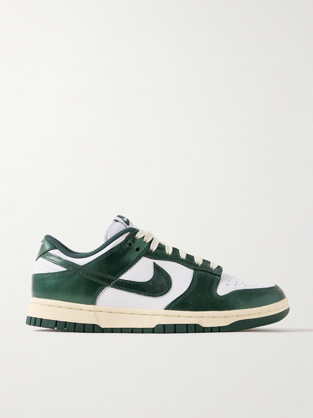 Nike Dunk Low Metallic Leather Sneakers In Green