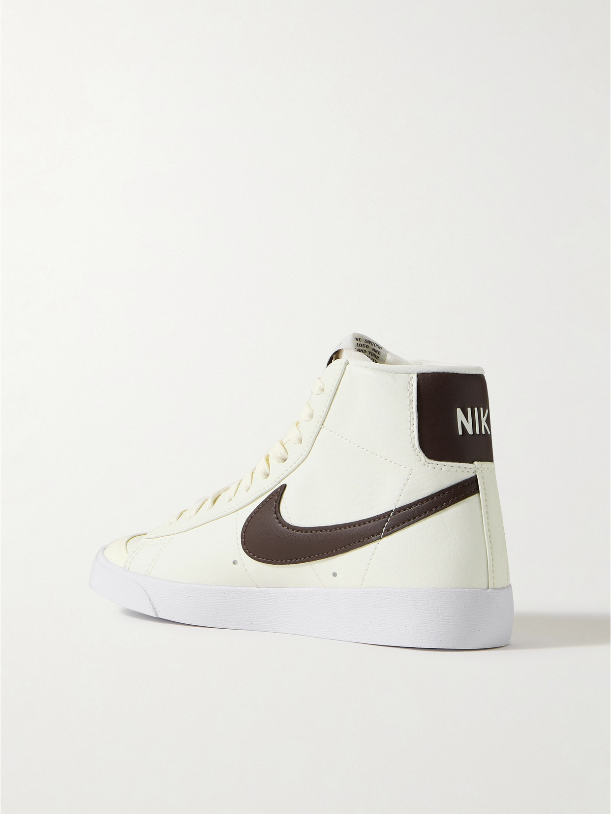 Nike Blazer Mid '77 Vintage Suede And Leather-trimmed Crinkled-nubuck High-top Sneakers In Ecru