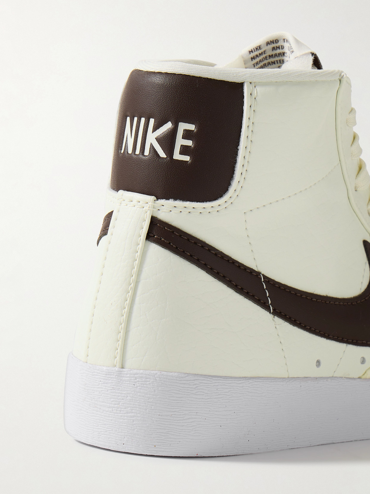 Nike Blazer Mid '77 Vintage Suede And Leather-trimmed Crinkled-nubuck High-top Sneakers In Ecru