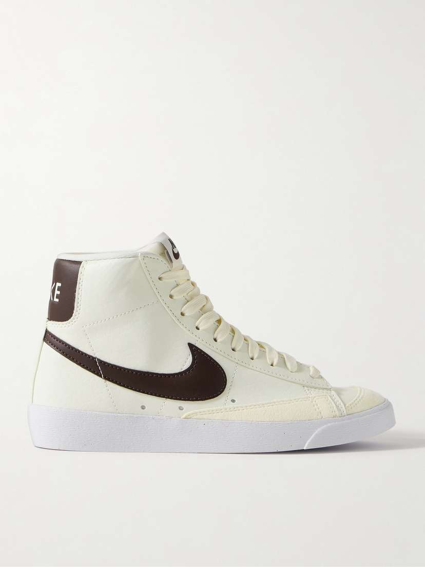 Nike Blazer Mid'77 Vintage Suede And Leather-trimmed Crinkled-nubuck High-top Sneakers