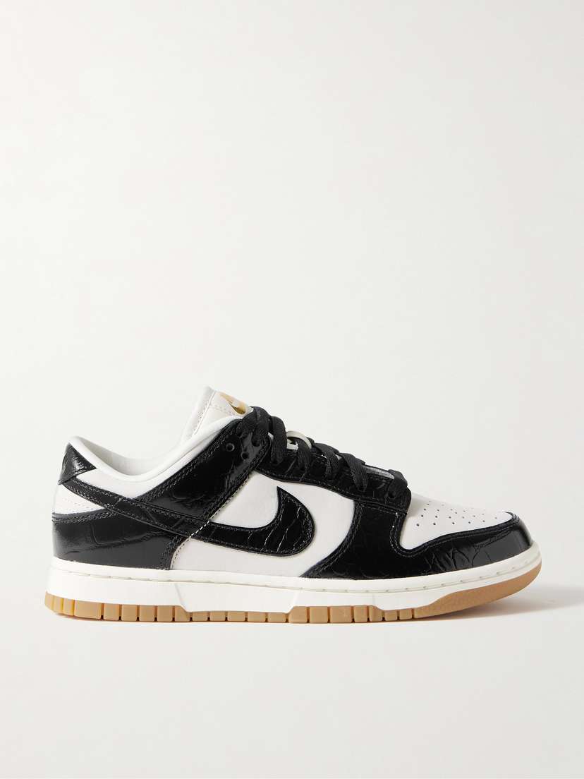 Nike Dunk Low Croc-effect Leather And Suede Sneakers