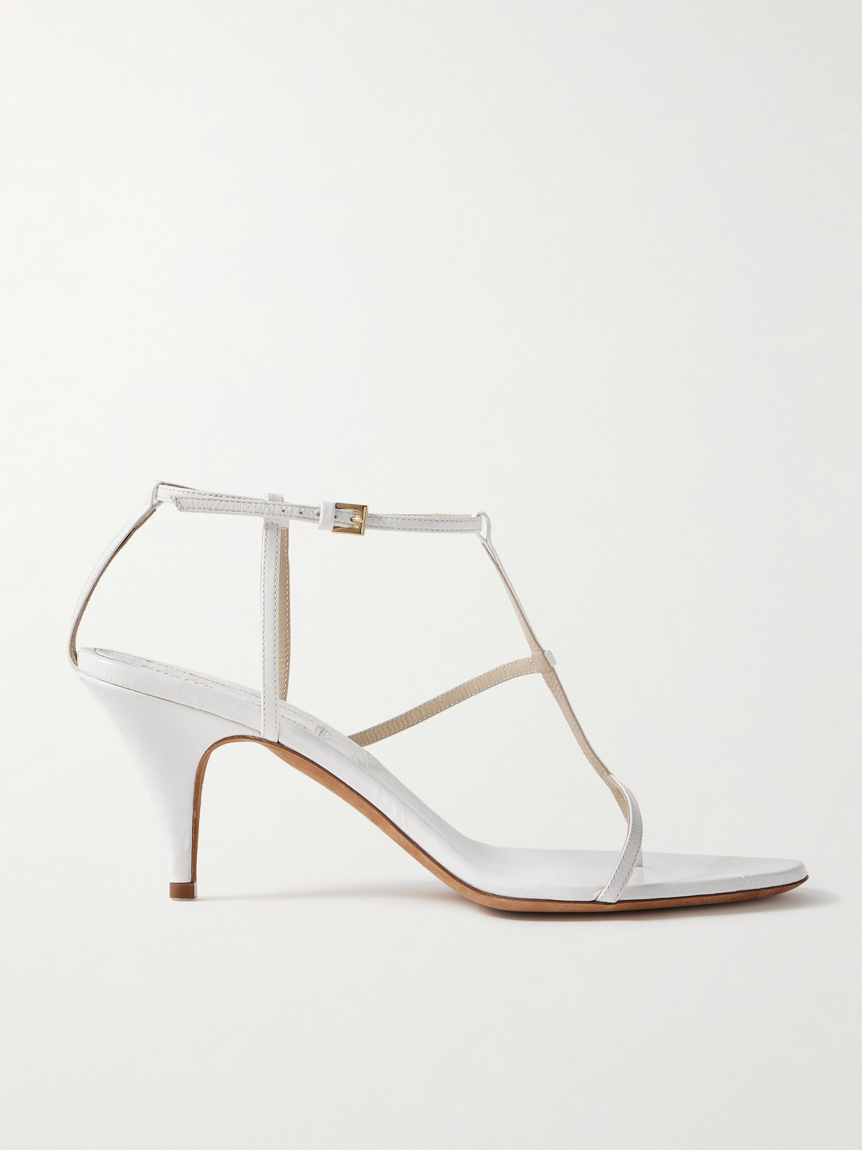 Khaite Jones Leather Sandals In White