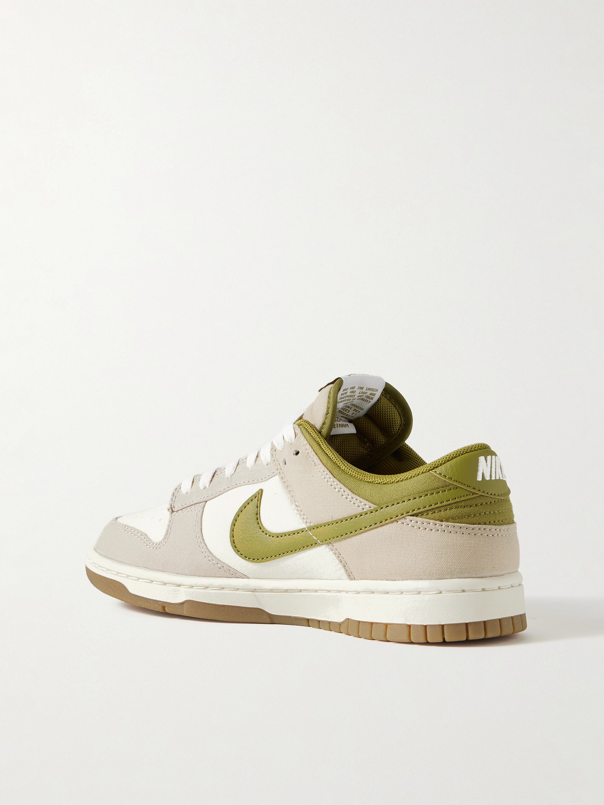 NIKE DUNK LOW LEATHER-TRIMMED CANVAS SNEAKERS