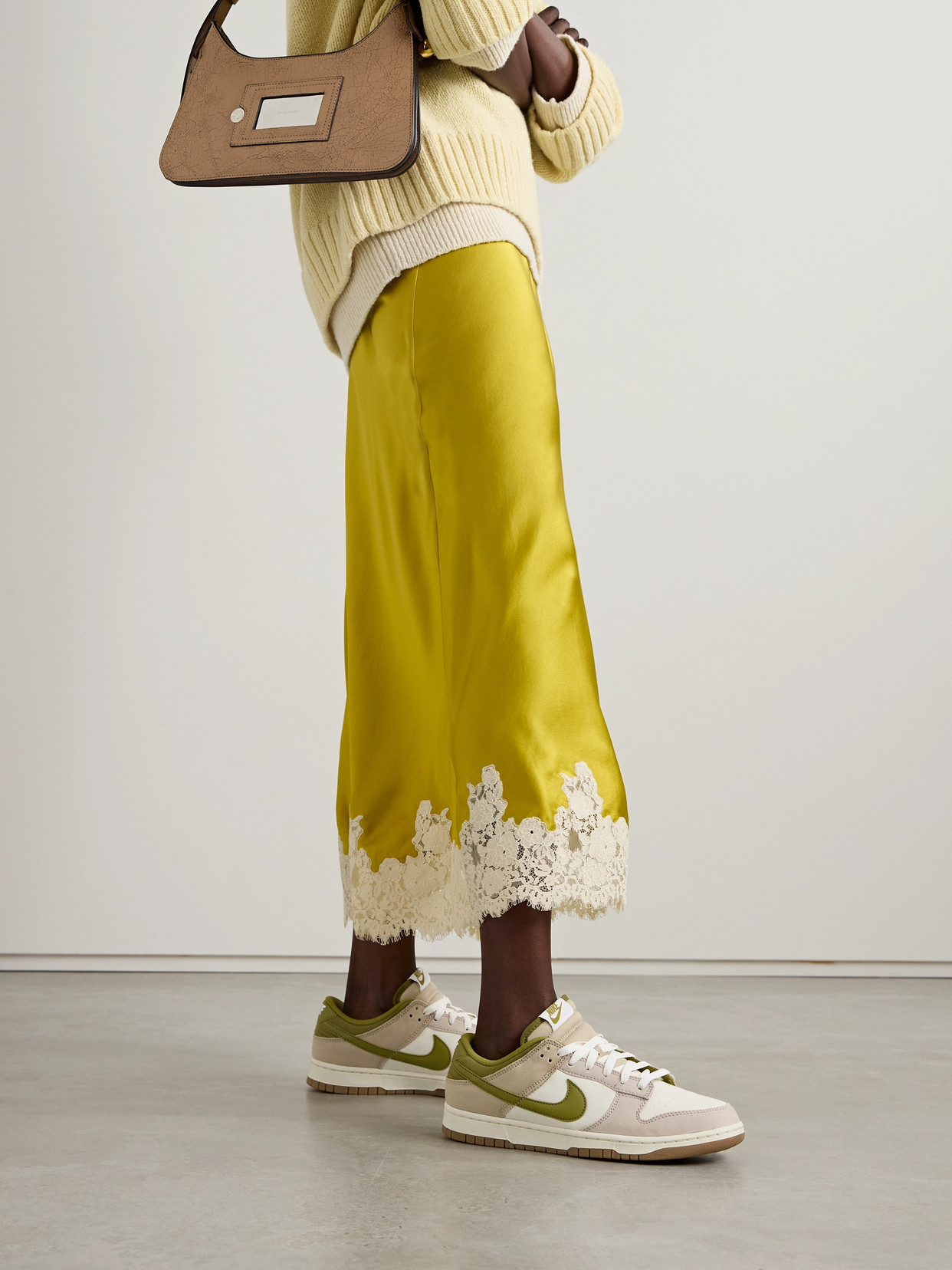 NIKE DUNK LOW LEATHER-TRIMMED CANVAS SNEAKERS