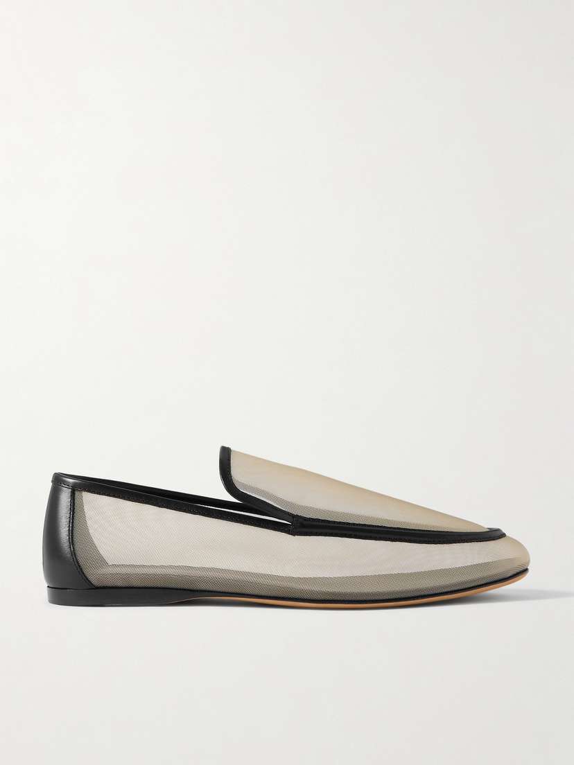 Khaite — Alessio leather-trimmed mesh loafers