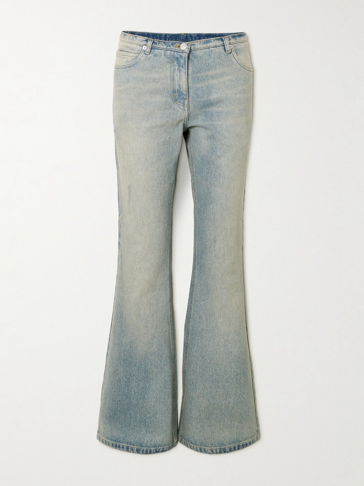 Shop Courrèges Mid-rise Bootcut Jeans In Blue