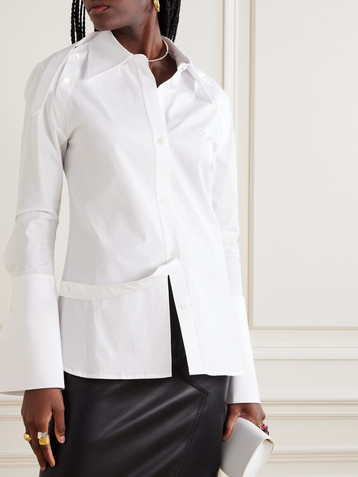 Courrèges Embellished cotton-blend poplin shirt