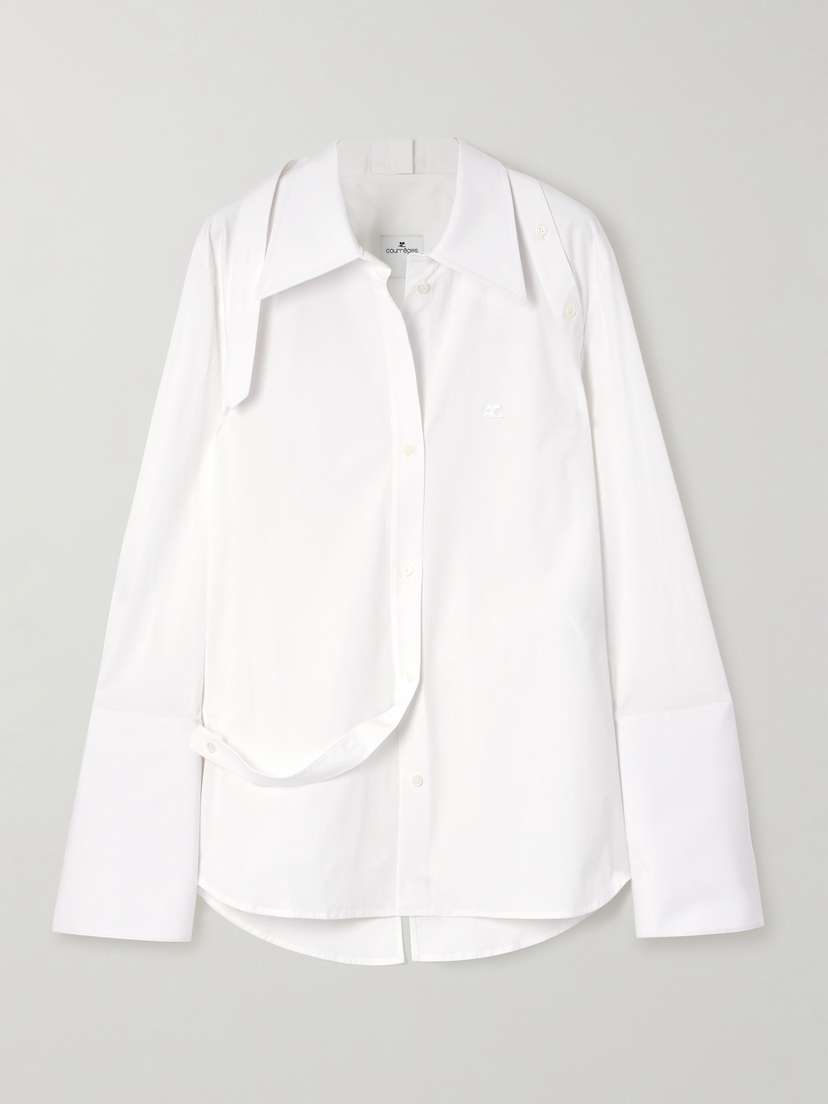 Courrèges Embellished Cotton-blend Poplin Shirt