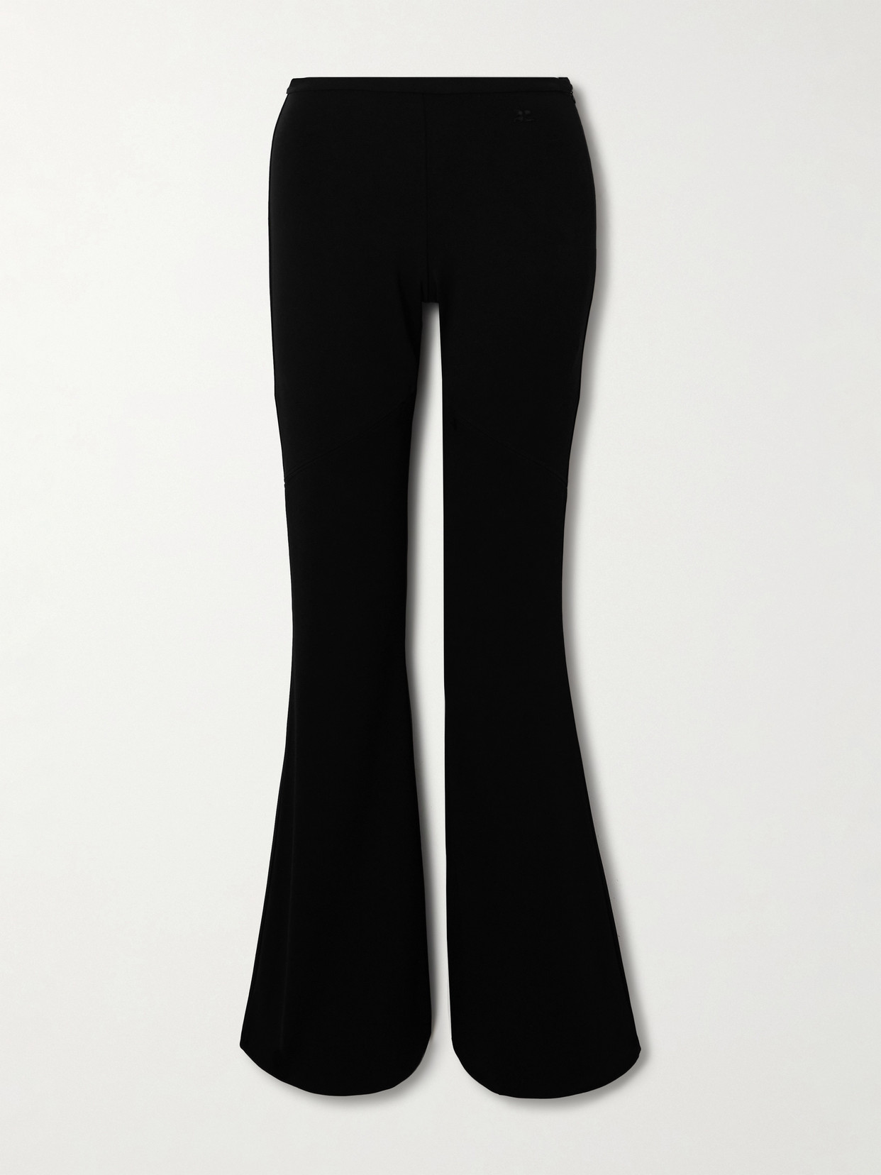 Courrèges Ellipse Zip-detailed Jersey Flared Pants In Black