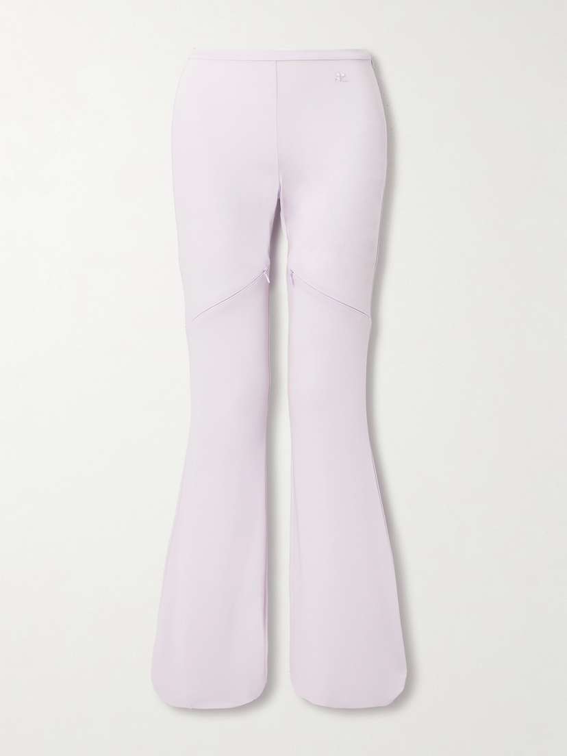 Courrèges Ellipse Zip-detailed Jersey Flared Pants
