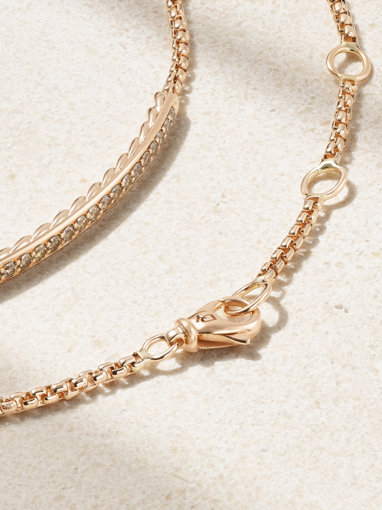 David Yurman Petite Pavé 18-karat Rose Gold Diamond Bracelet In Gold