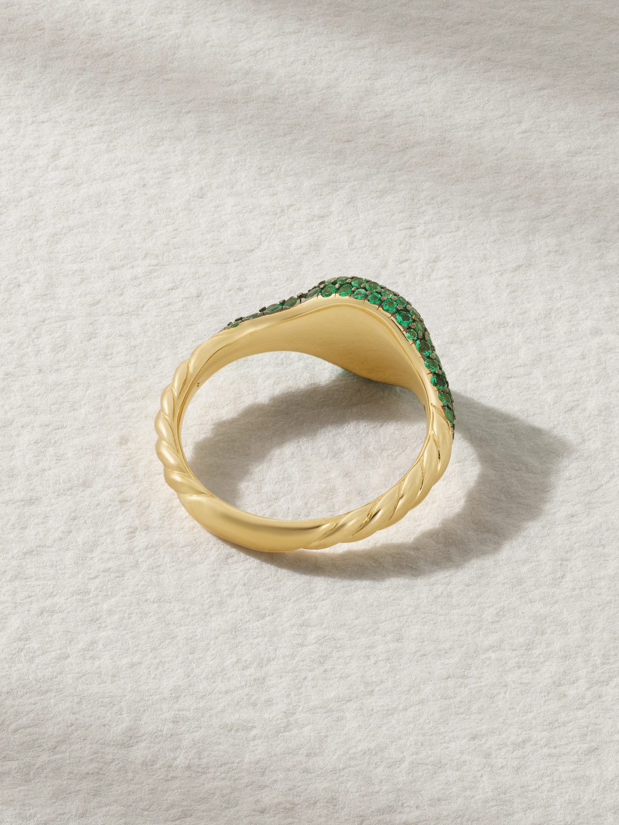 David Yurman 18-karat Gold Emerald Pinky Ring In Gold