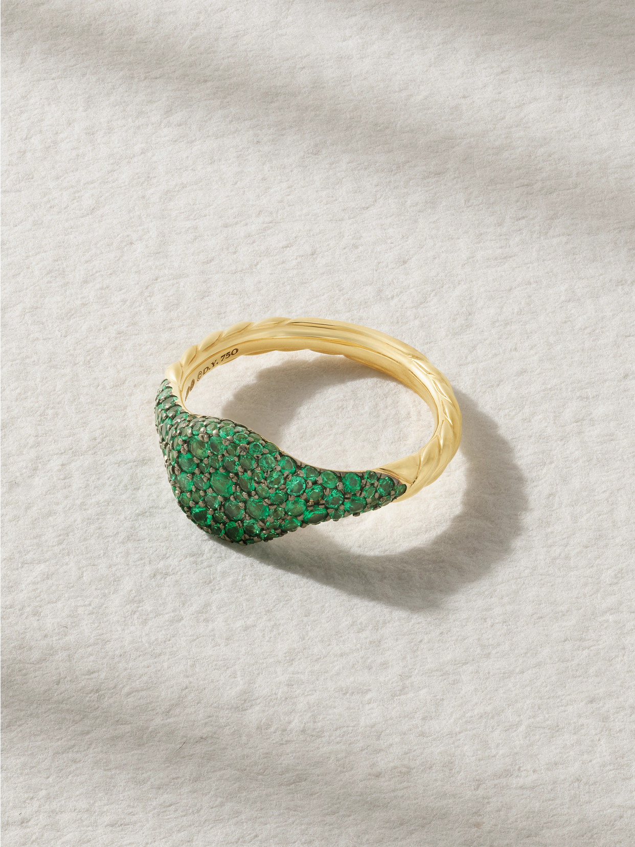 David Yurman 18-karat Gold Emerald Pinky Ring