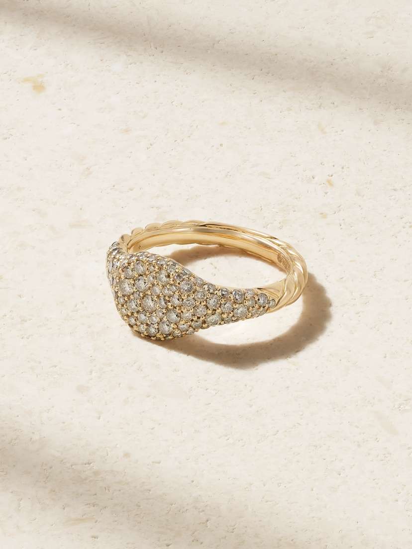 David Yurman Micro 18-karat Gold Diamond Pinky Ring
