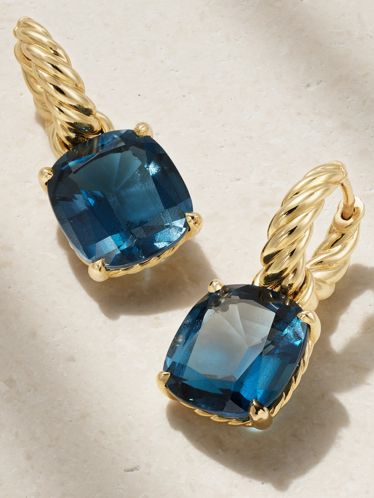 David Yurman Marbella 18-karat Gold Topaz Hoop Earrings In Gold