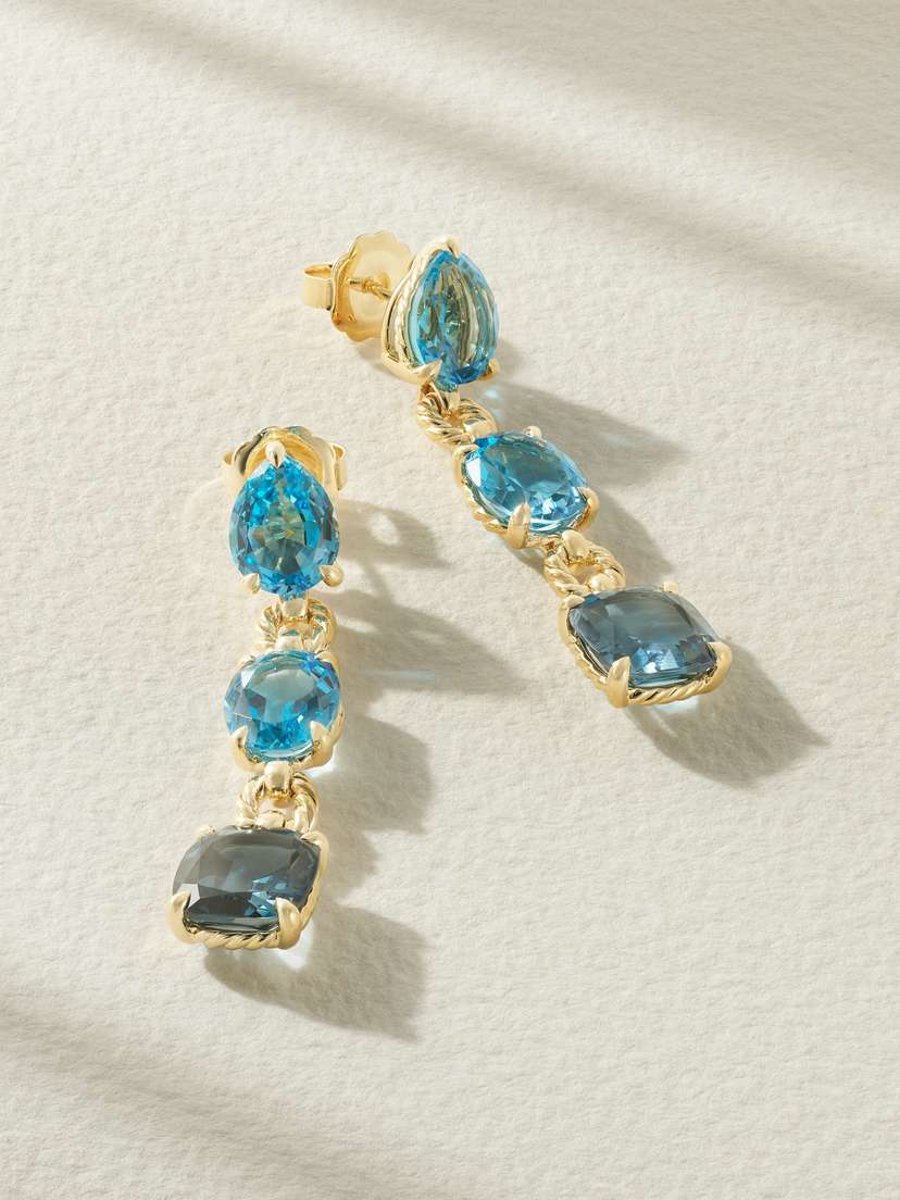 David Yurman Marbella 18-karat Gold Topaz Earrings