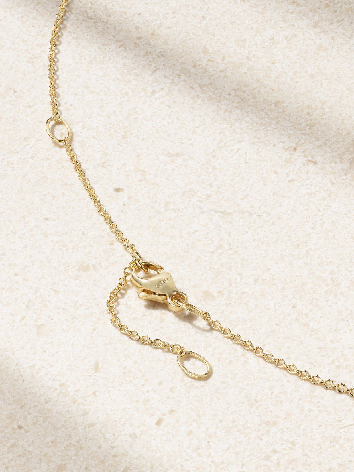 David Yurman Petite Elements 18-karat Gold, Rhodonite And Diamond Necklace In Gold