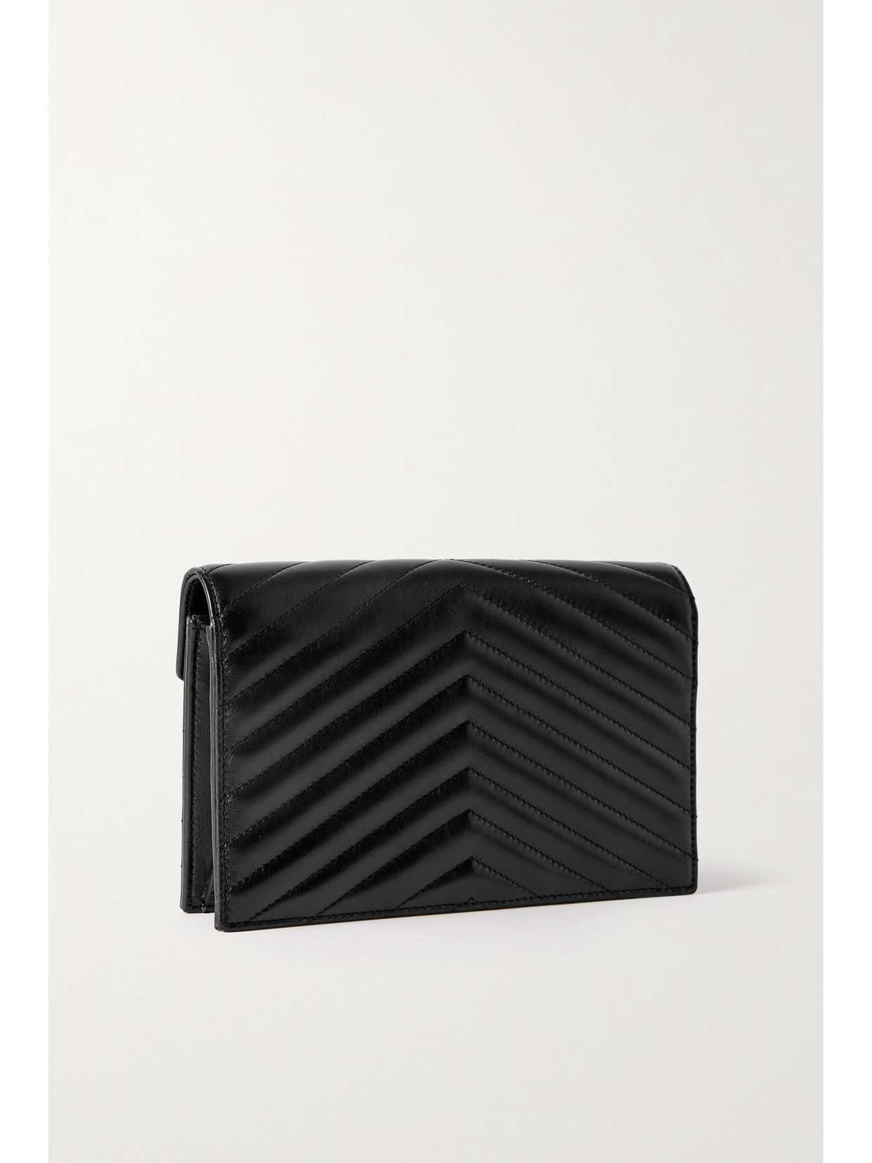 Cassandre Mini Matelassé Leather Chain Wallet