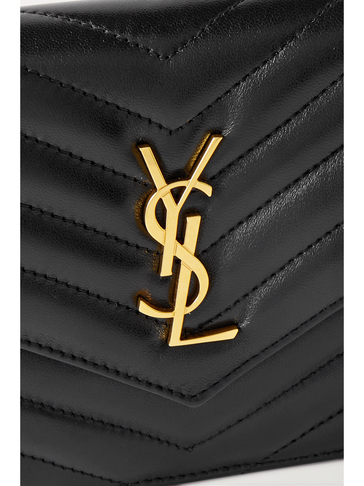 Cassandre Mini Matelassé Leather Chain Wallet