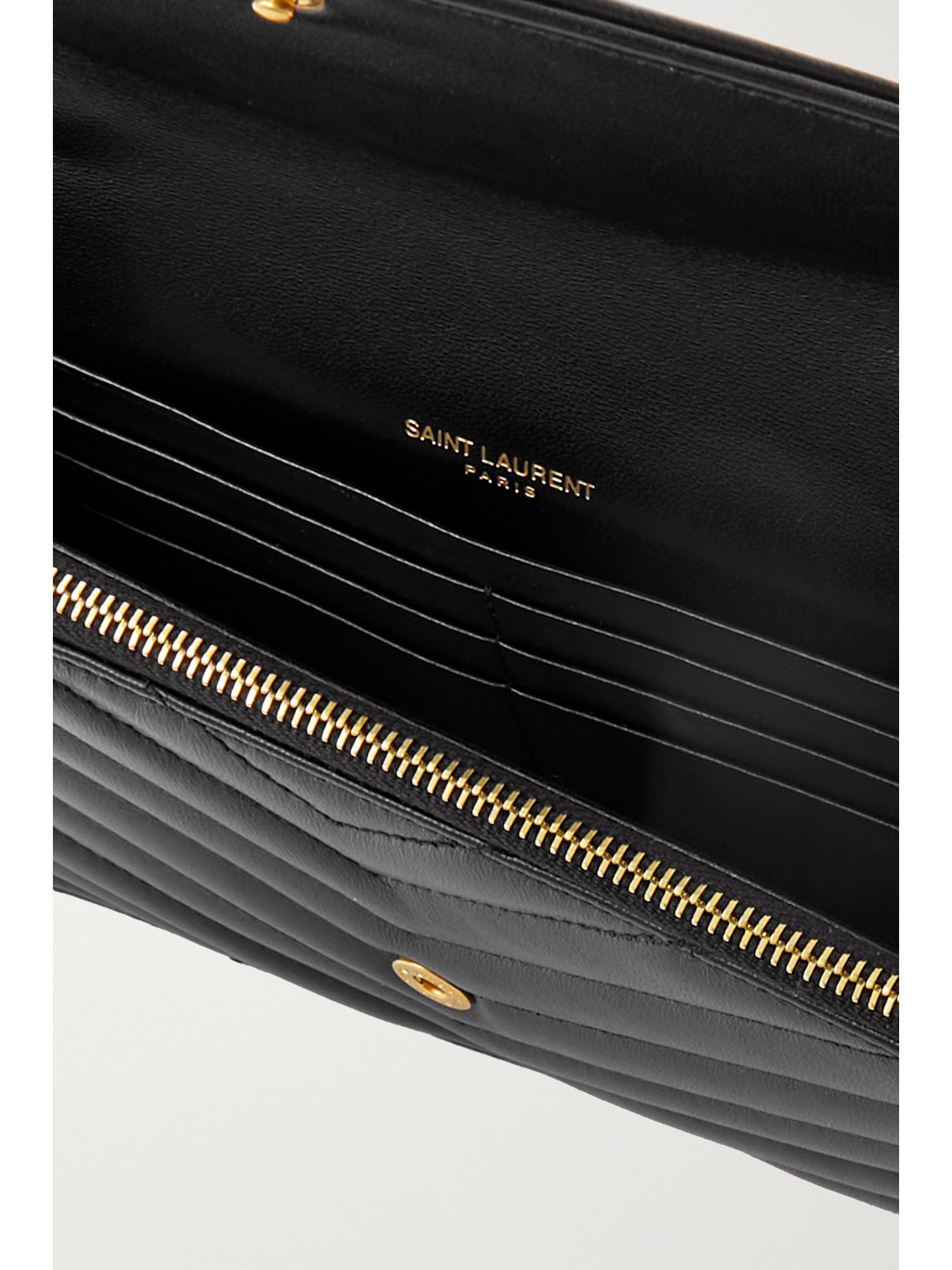 Cassandre Mini Matelassé Leather Chain Wallet