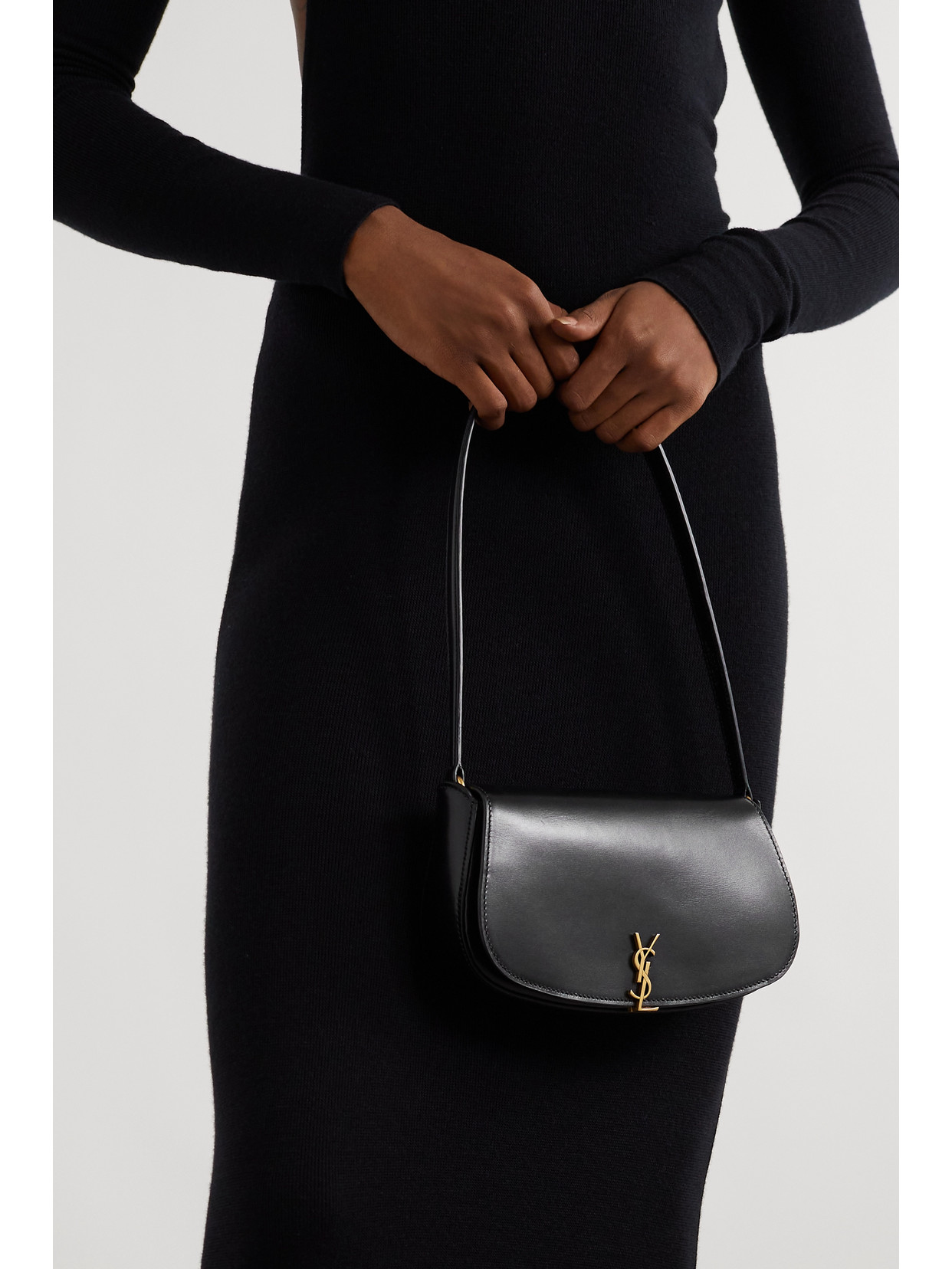 Saint Laurent Leather Shoulder Bag In Black