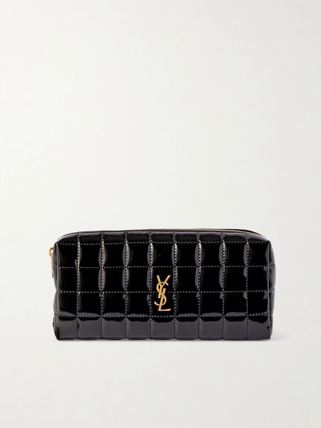 Cassandre Carré matelassé patent faux-leather pouch