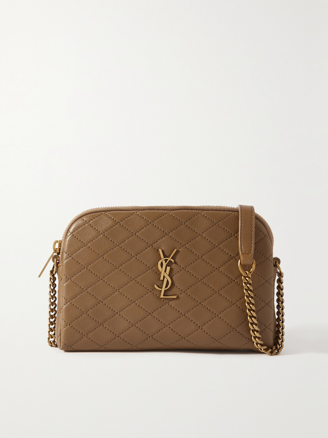 SAINT LAURENT - Gaby Quilted Leather Shoulder Bag - Brown