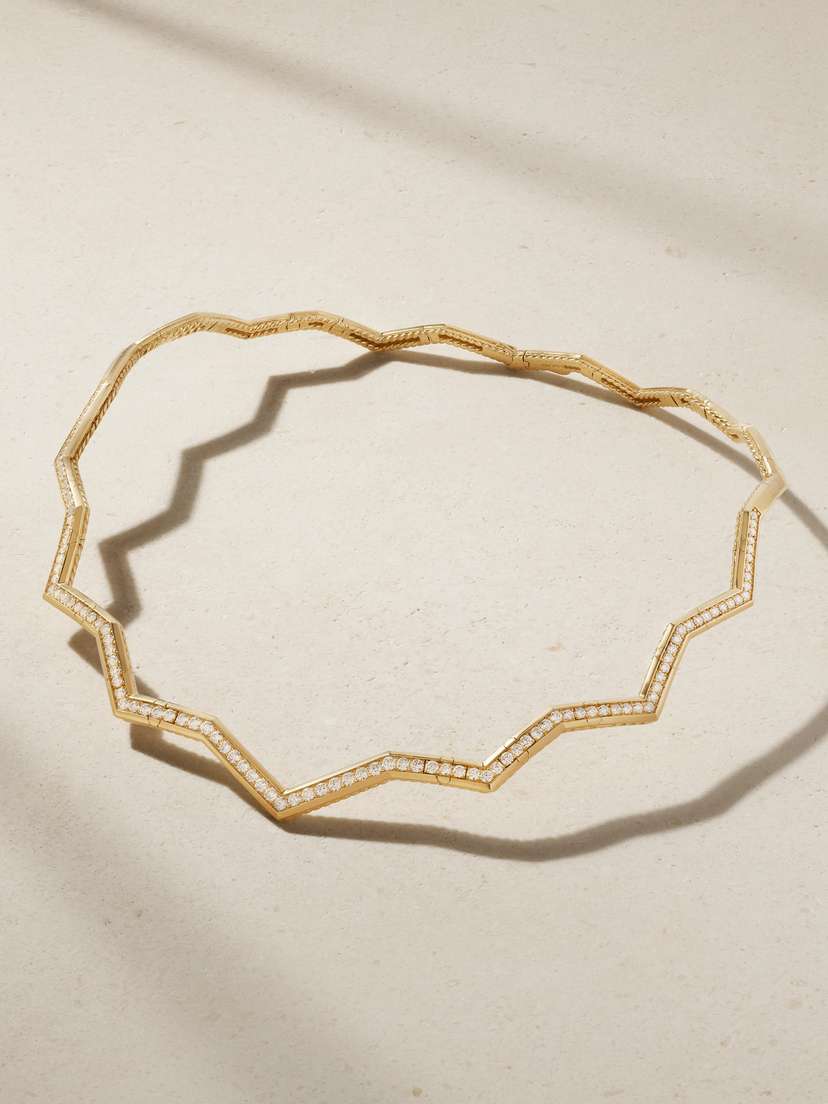 David Yurman Stax 18-karat Gold Diamond Necklace