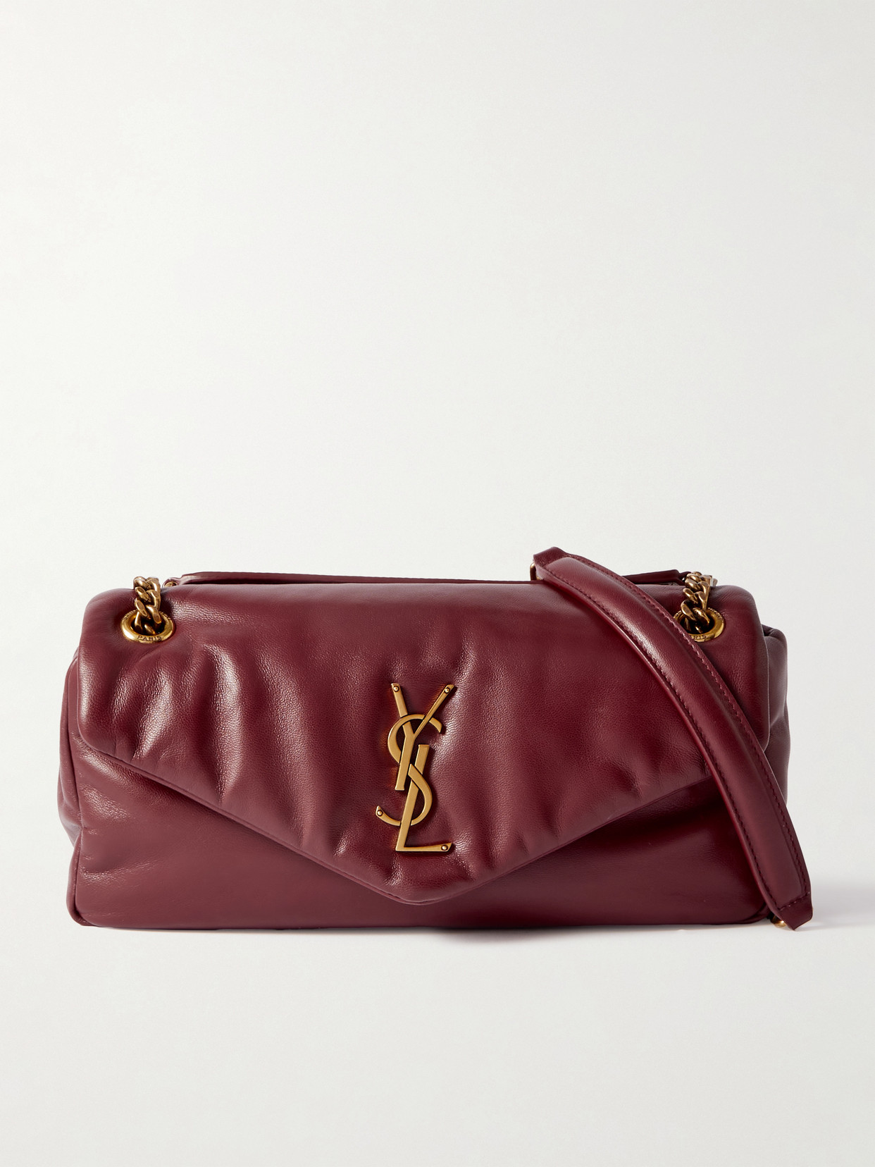 SAINT LAURENT - Calypso Padded Leather Shoulder Bag - Burgundy