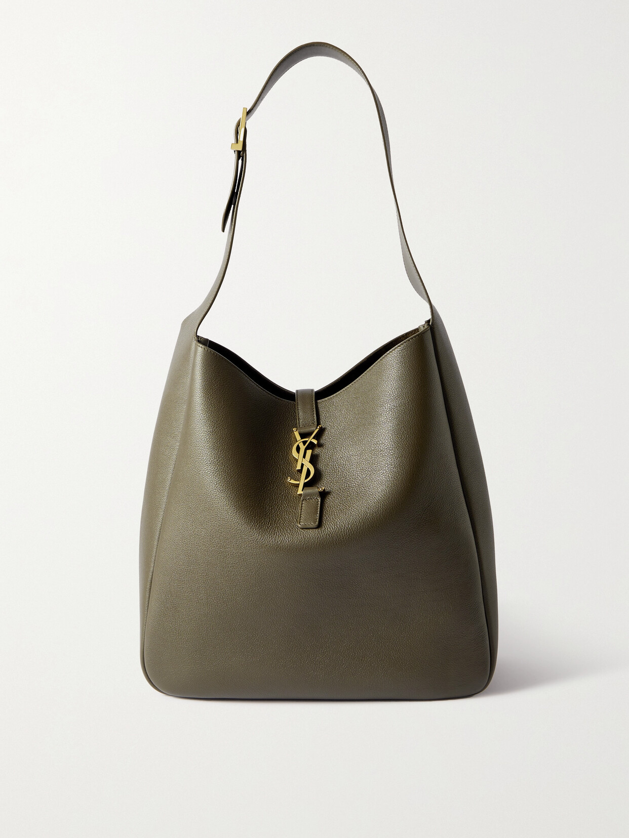 Saint Laurent Le 5 À 7 Supple Large Leather Shoulder Bag In Green