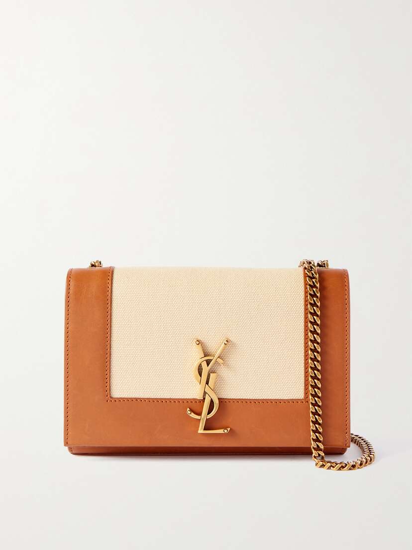 Saint Laurent Kate Small Canvas-trimmed Leather Shoulder Bag