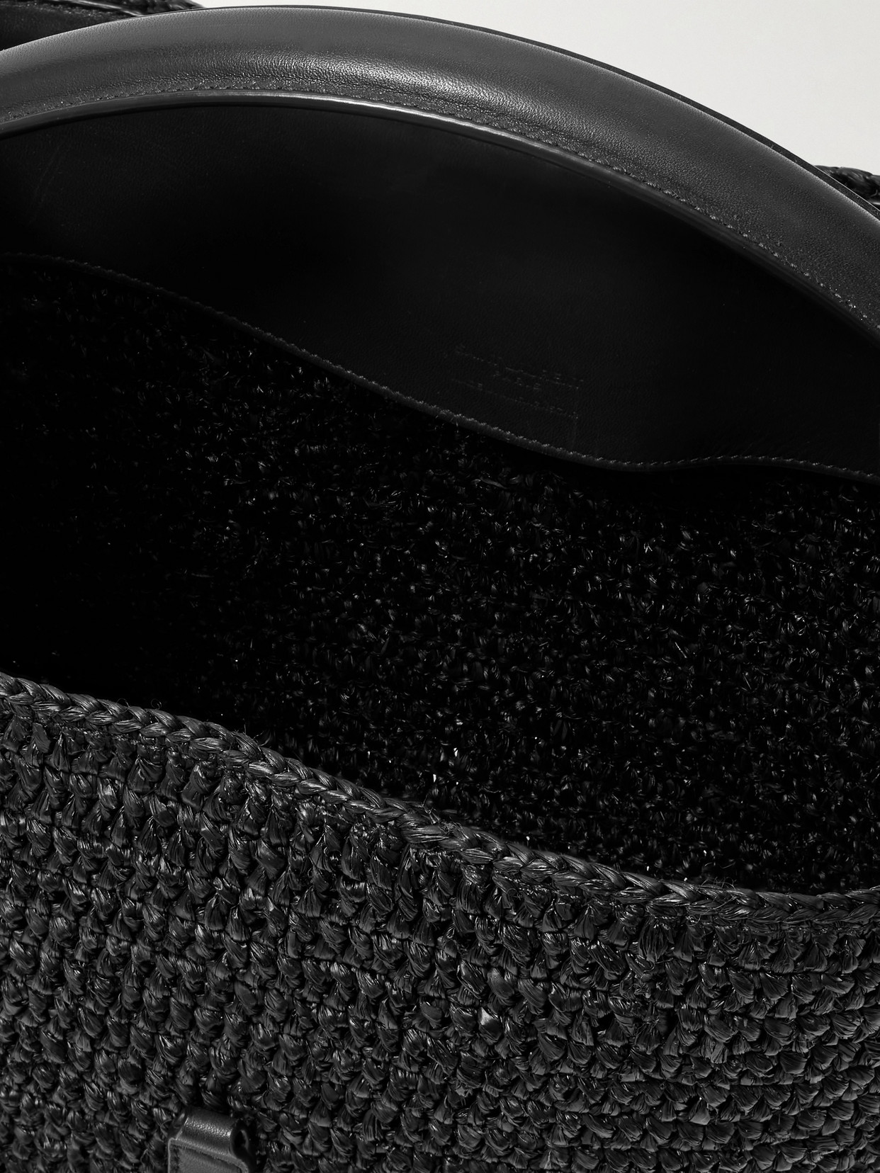 Saint Laurent Le 37 Raffia Bucket Bag In Black