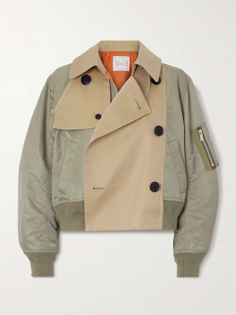 Sacai Shell And Cotton-blend Gabardine Jacket